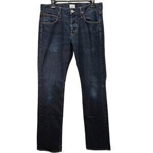Hudson Distressed Dark Wash Denim Straight Fit Jeans Zip Fly Mens Size Waist 33